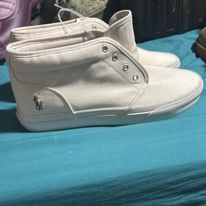 Ralph Lauren Off-White High-Top Sneakers